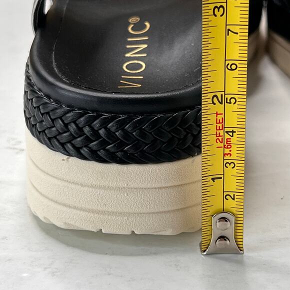 Vionic Mar Leather Strappy Platform Sandal Pewter Buckle I8675L9020 Women 6M NWB - Picture 8 of 11